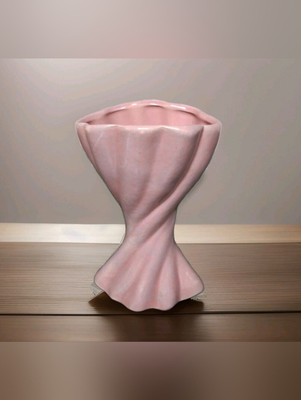 Vintage Gonder USA Pottery Vase Glossy Pink B-64